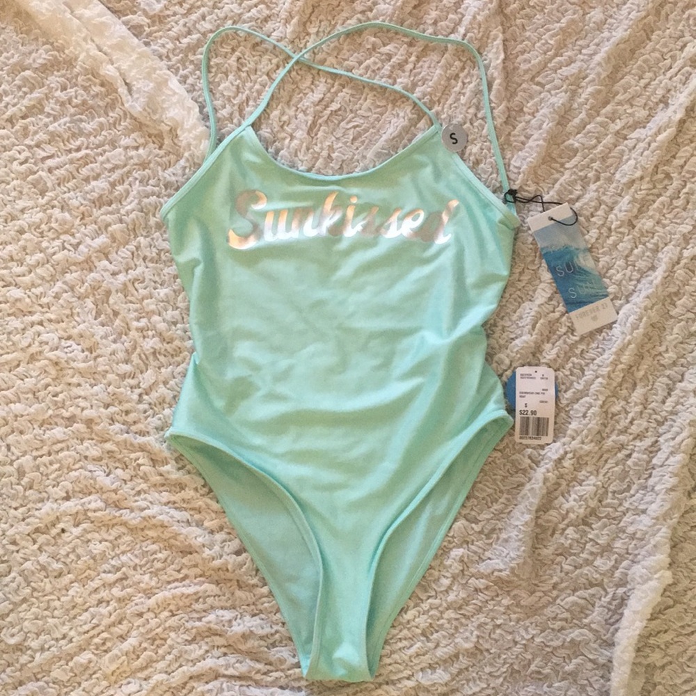 Mint green “sunkissed” one piece